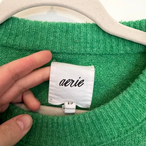 Aerie Vibrant Green Crew Neck Sweater - Picture 3 of 4